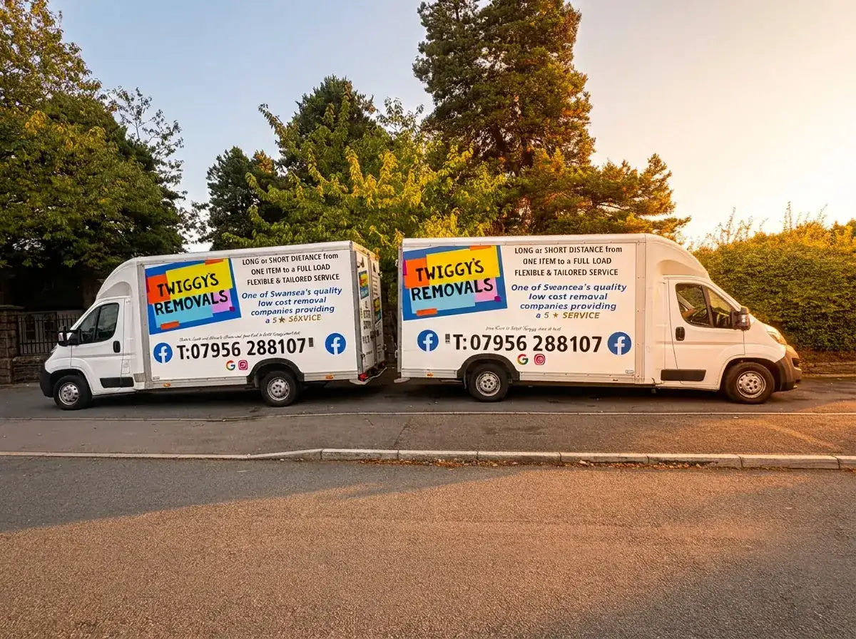 Two Twiggy’s Removals Luton vans parked side by side